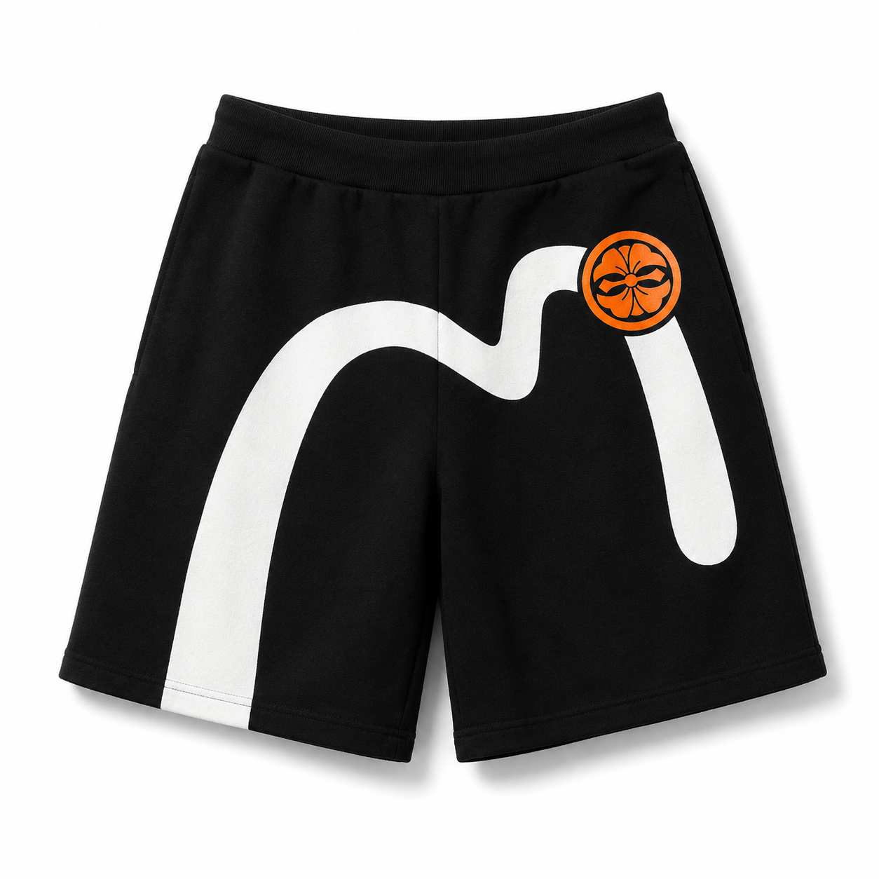 EVISU "Sakura Big M" Print Athletic Shorts