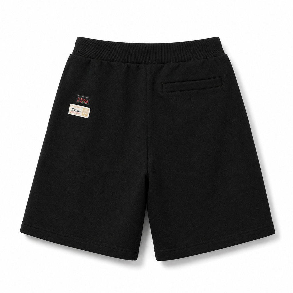 EVISU "Sakura Big M" Print Athletic Shorts