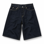 EVISU Denim Shorts with "Gold Big M" Print