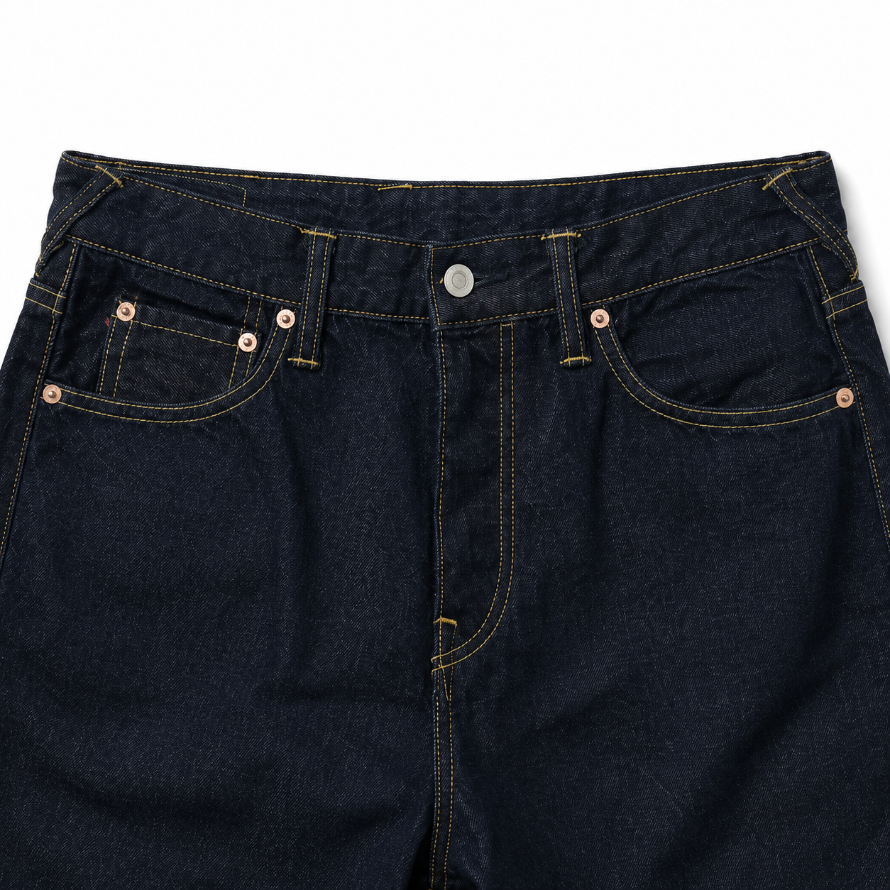 EVISU Denim Shorts with "Gold Big M" Print