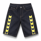 EVISU "Yellow Arrow" Denim Shorts