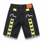 EVISU "Yellow Arrow" Denim Shorts