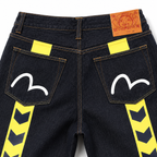 EVISU "Yellow Arrow" Denim Shorts