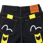 EVISU "Yellow Arrow" Denim Shorts