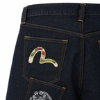 EVISU "Multi-Pocket Embroidered" Denim Shorts