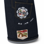 EVISU "Multi-Pocket Embroidered" Denim Shorts