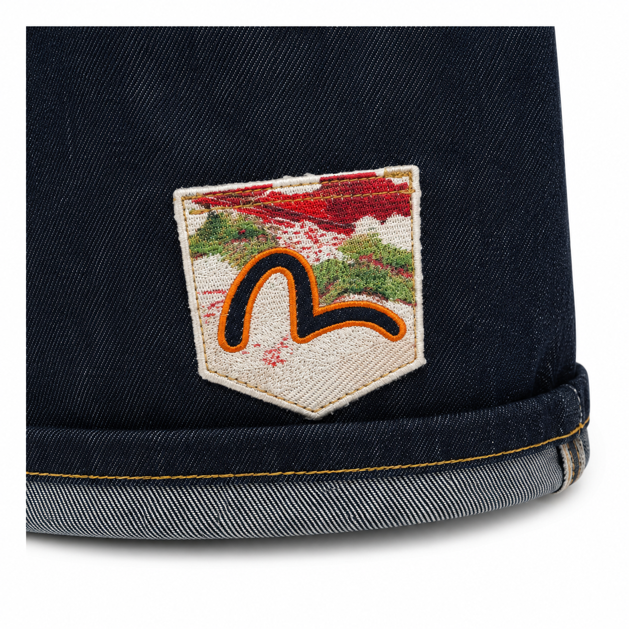 EVISU "Multi-Pocket Embroidered" Denim Shorts