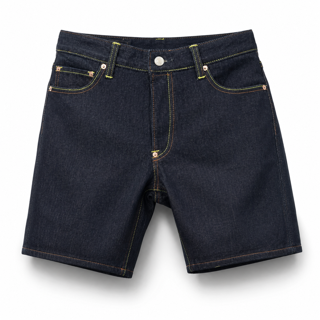 EVISU "Big M Print" Denim Shorts