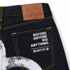 EVISU "Big M Print" Denim Shorts