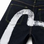 EVISU "Big M Print" Denim Shorts