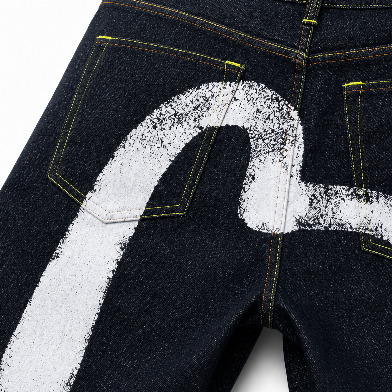 EVISU "Big M Print" Denim Shorts