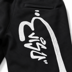 EVISU "Hand-Brushed Big M" Print Athletic Shorts