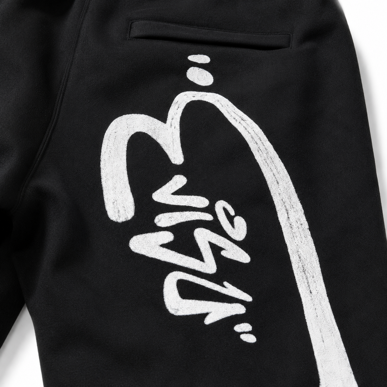 EVISU "Hand-Brushed Big M" Print Athletic Shorts