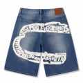 EVISU "Big M Print" Denim Shorts
