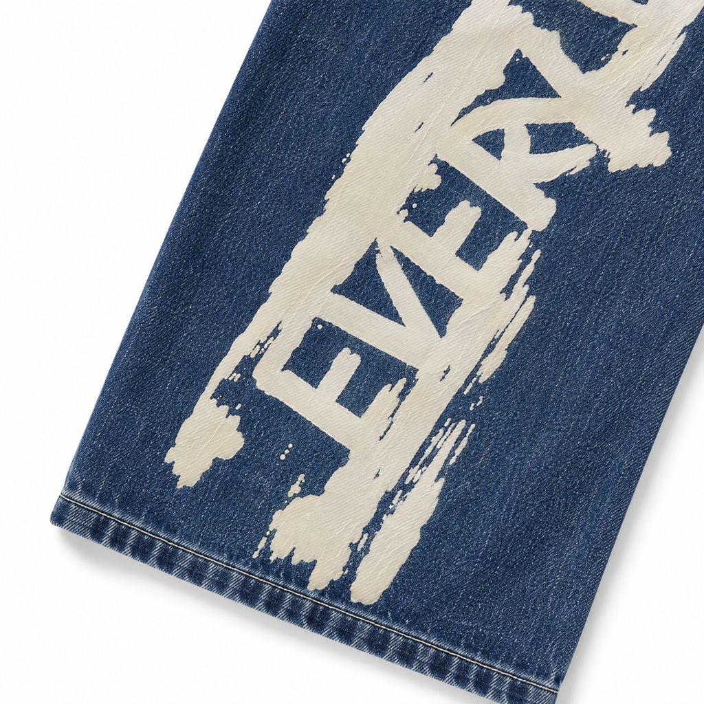 EVISU "Big M Print" Denim Shorts