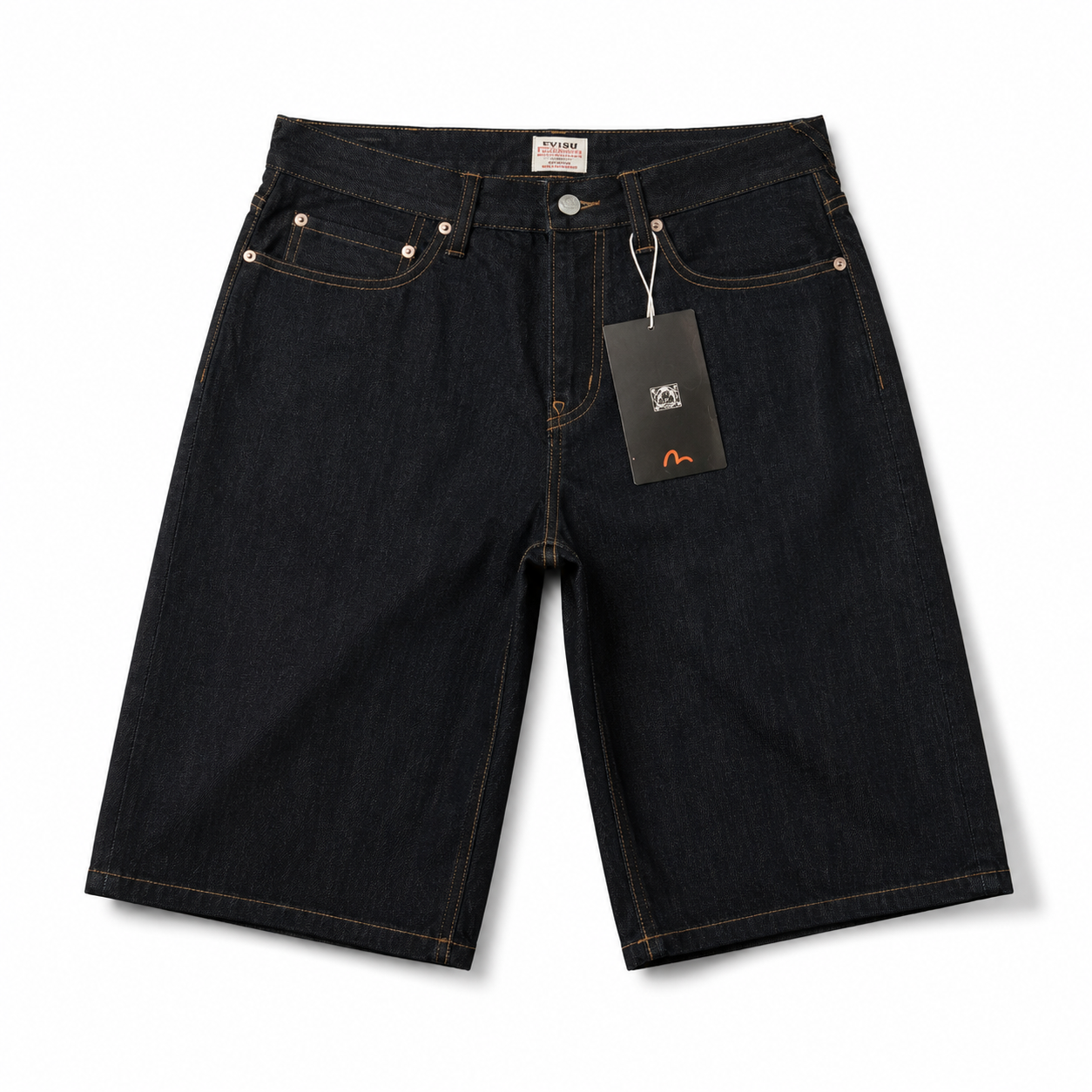 EVISU "Small M Embroidery" Denim Shorts