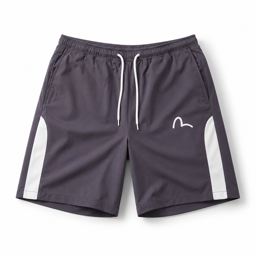 EVISU "Seagull Print" Ice Silk Athletic Shorts
