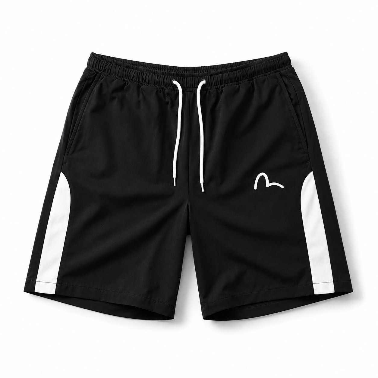 EVISU "Seagull Print" Ice Silk Athletic Shorts