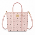 MCM Mini Tote Bag Pink Visetos Print | Compact Crossbody Handbag for Women | 19x18.5x9.5cm