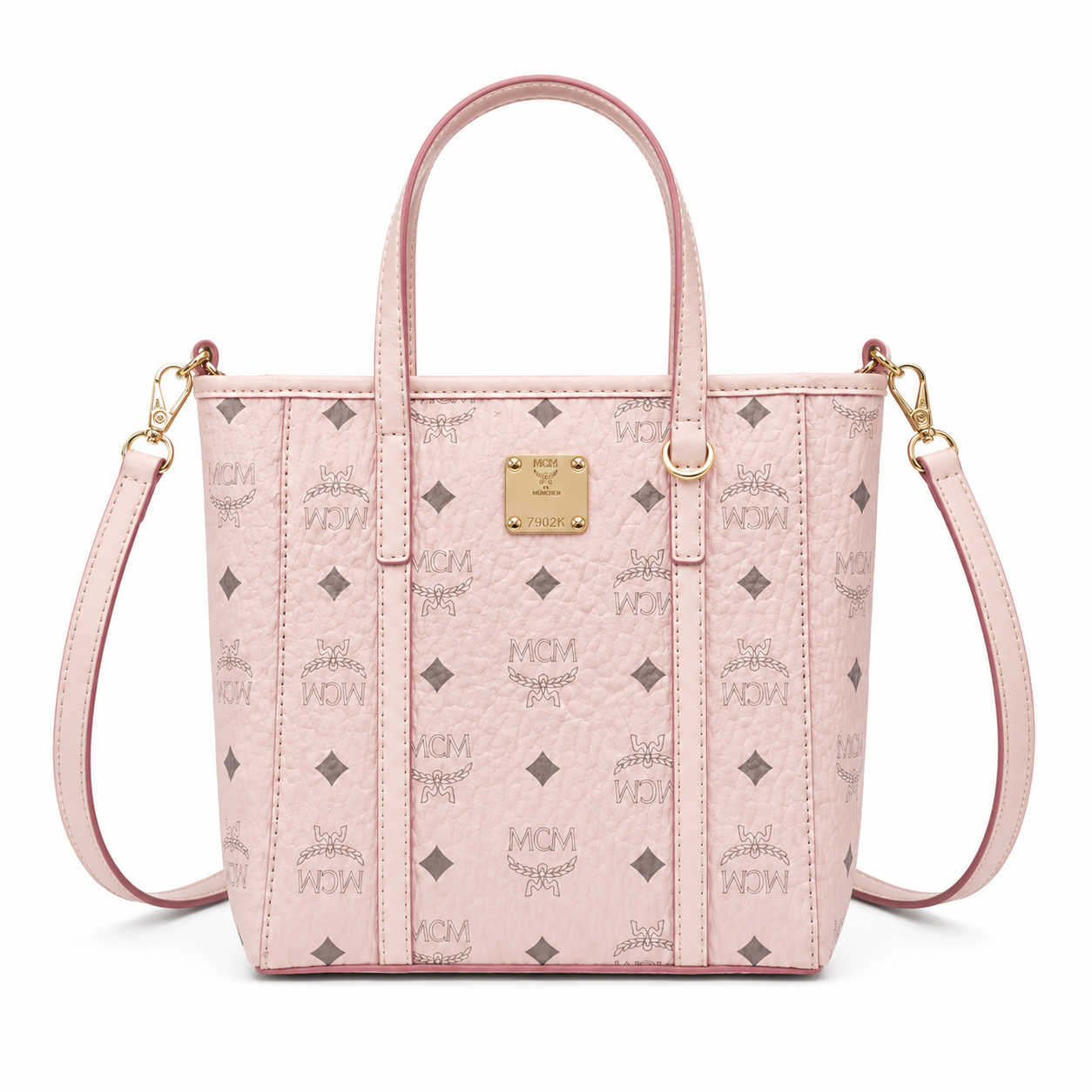 MCM Mini Tote Bag Pink Visetos Print | Compact Crossbody Handbag for Women | 19x18.5x9.5cm