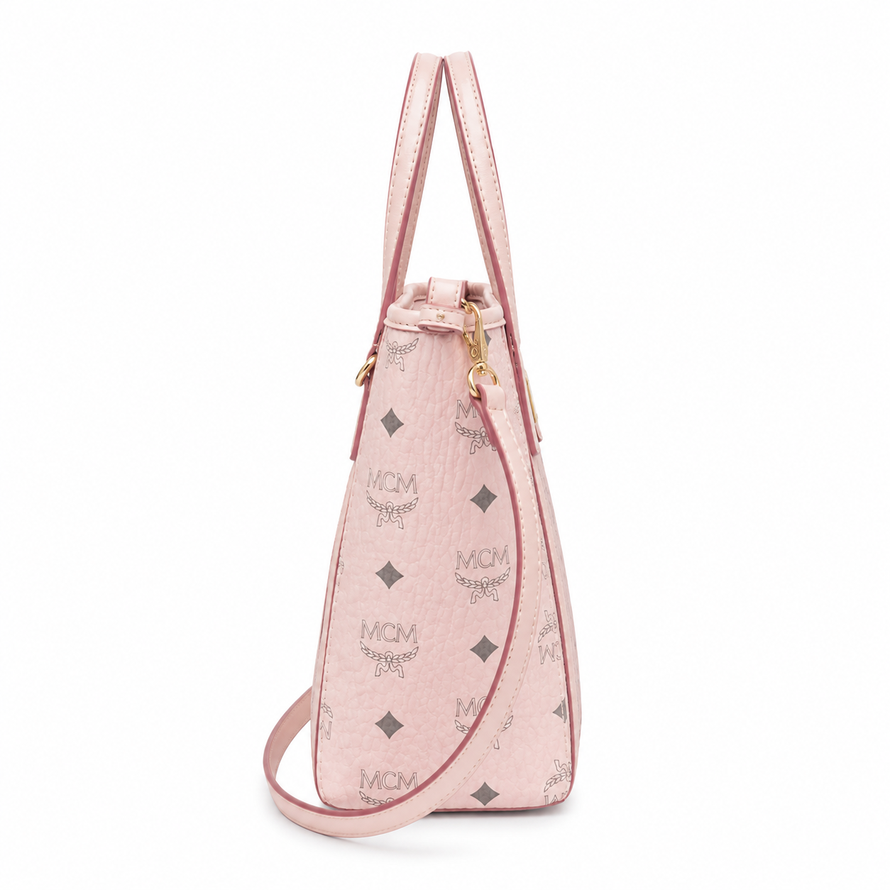 MCM Mini Tote Bag Pink Visetos Print | Compact Crossbody Handbag for Women | 19x18.5x9.5cm