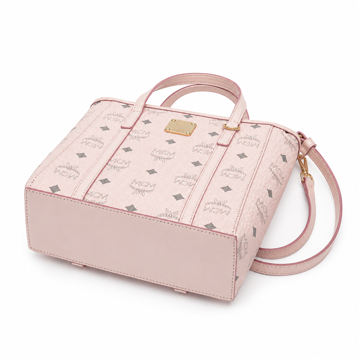 MCM Mini Tote Bag Pink Visetos Print | Compact Crossbody Handbag for Women | 19x18.5x9.5cm