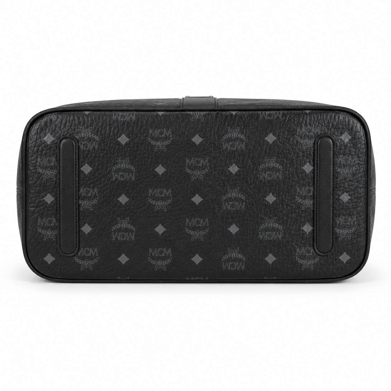 MCM Liz Visetos Tote Bag – Black Monogram, Large Capacity, Detachable Pouch, Adjustable Drawstring