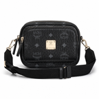 MCM Klassik Visetos Mini Camera Bag – Black Monogram, Adjustable Strap, Unisex Crossbody