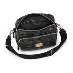 MCM Klassik Visetos Mini Camera Bag – Black Monogram, Adjustable Strap, Unisex Crossbody