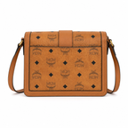 MCM Tracy Visetos Crossbody Bag – Cognac Monogram, Gold Push-Lock, Small