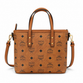 MCM Liz Reversible Visetos Mini Tote – Cognac Monogram, Gold Plate