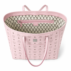 MCM Toni Visetos Medium Tote – Soft Pink Monogram, Silver Plate, MWPAATN03