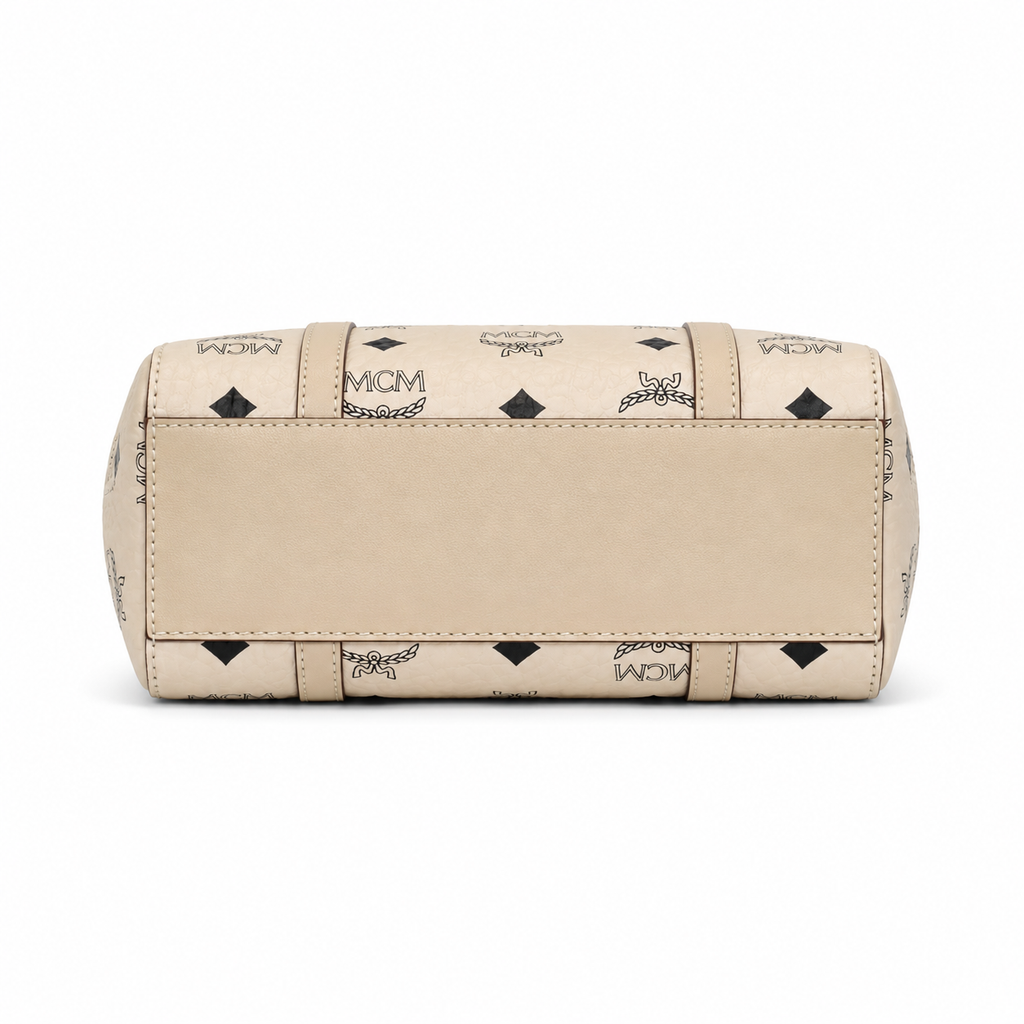 MCM Toni Visetos Mini Shopper Tote – Beige Monogram, Gold Plate, MWPAATN04
