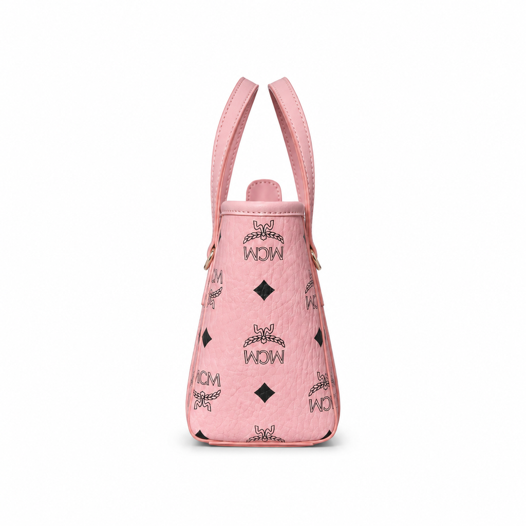 MCM Toni Visetos Mini Tote Bag – Pink Monogram, Gold Hardware, MWPFSMT03