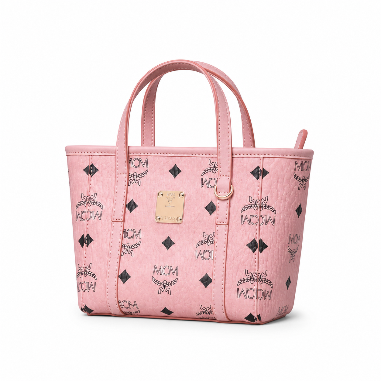 MCM Toni Visetos Mini Tote Bag – Pink Monogram, Gold Hardware, MWPFSMT03