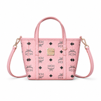 MCM Toni Visetos Mini Tote Bag – Pink Monogram, Gold Hardware, MWPFSMT03