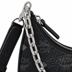 MCM AREN Visetos Hobo Bag – Black Monogram, Chain Detail, MWHFSTA10