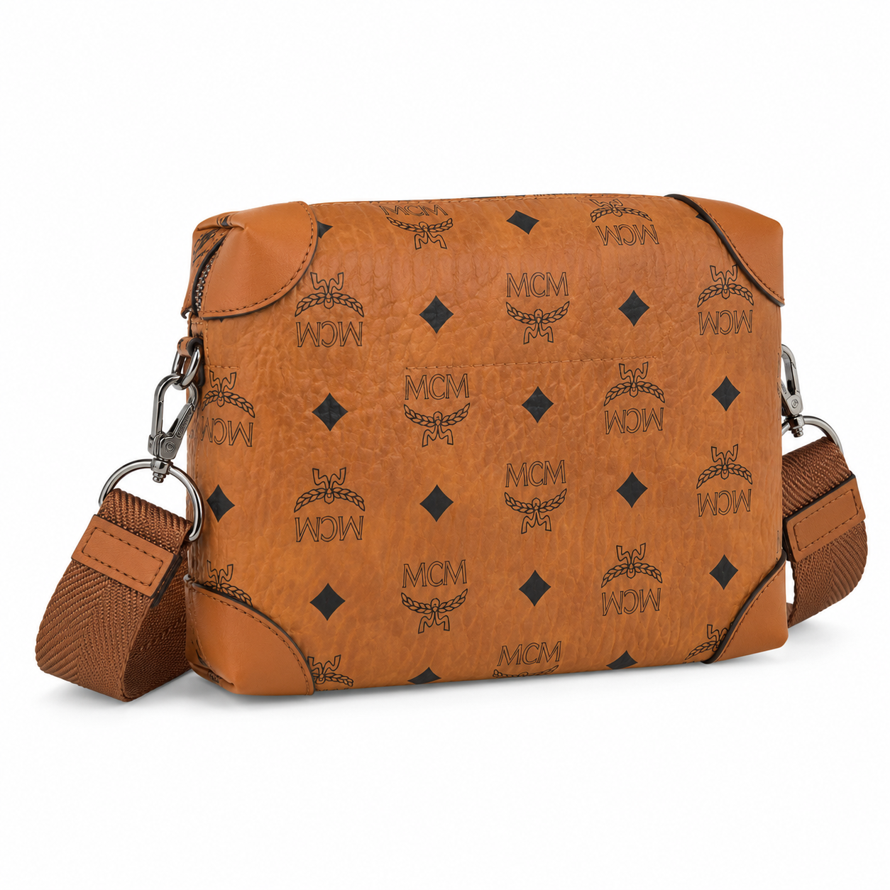MCM Patricia Visetos Crossbody Bag Set – Cognac Monogram, Pouch, MWRAAPA