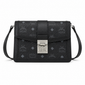 MCM Anais Visetos Small Flap Bag – Black Monogram, Silver Hardware, MWH6SIA20
