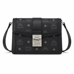 MCM Anais Visetos Small Flap Bag – Black Monogram, Silver Hardware, MWH6SIA20
