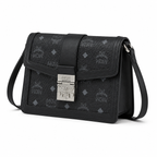 MCM Anais Visetos Small Flap Bag – Black Monogram, Silver Hardware, MWH6SIA20