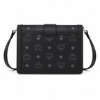 MCM Anais Visetos Small Flap Bag – Black Monogram, Silver Hardware, MWH6SIA20