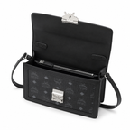 MCM Anais Visetos Small Flap Bag – Black Monogram, Silver Hardware, MWH6SIA20