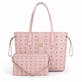 MCM Liz Visetos Medium Tote Bag – Soft Pink, Reversible, Pouch, MWPAAVI02