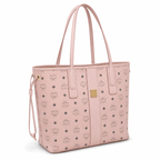 MCM Liz Visetos Medium Tote Bag – Soft Pink, Reversible, Pouch, MWPAAVI02