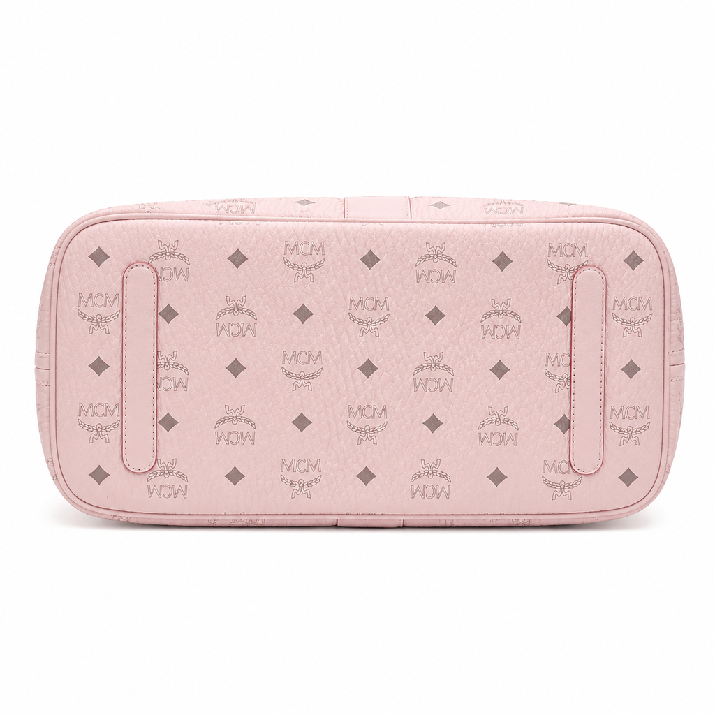 MCM Liz Visetos Medium Tote Bag – Soft Pink, Reversible, Pouch, MWPAAVI02