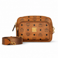 MCM Patricia Visetos Small Camera Bag – Cognac, Gold Hardware, MWH8SPA30