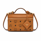 MCM Cosmetics Visetos Mini Vanity Bag – Cognac, Top Handle, MWHAASA27