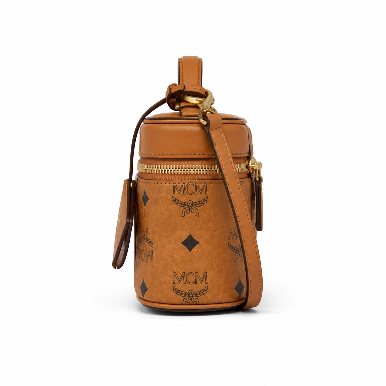 MCM Cosmetics Visetos Mini Vanity Bag – Cognac, Top Handle, MWHAASA27