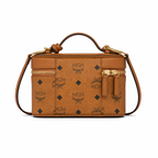 MCM Cosmetics Visetos Mini Vanity Bag – Cognac, Top Handle, MWHAASA27